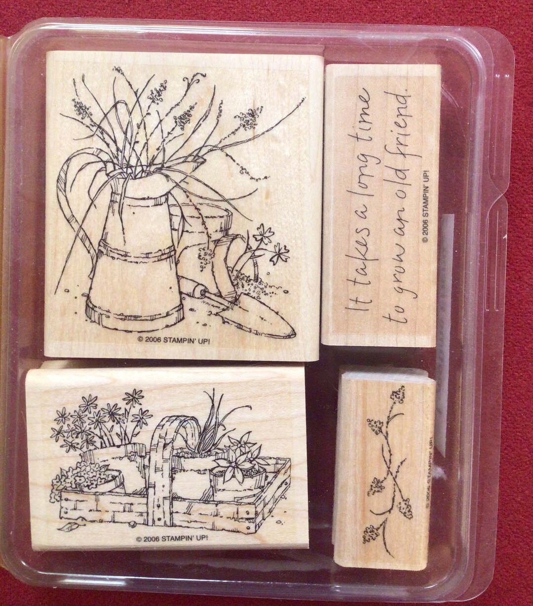 Longtime Friend Stampin up Rubber Stamp Set, Wood Block Mounted, Gently ...