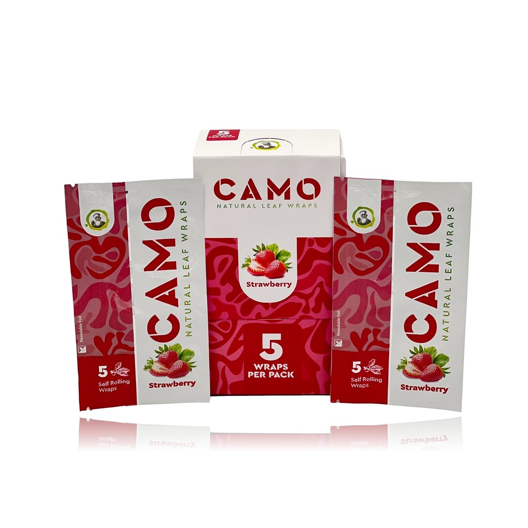 CAMO Selfrolling Wraps 125 Wraps Strawberry Full Box FAST Etsy
