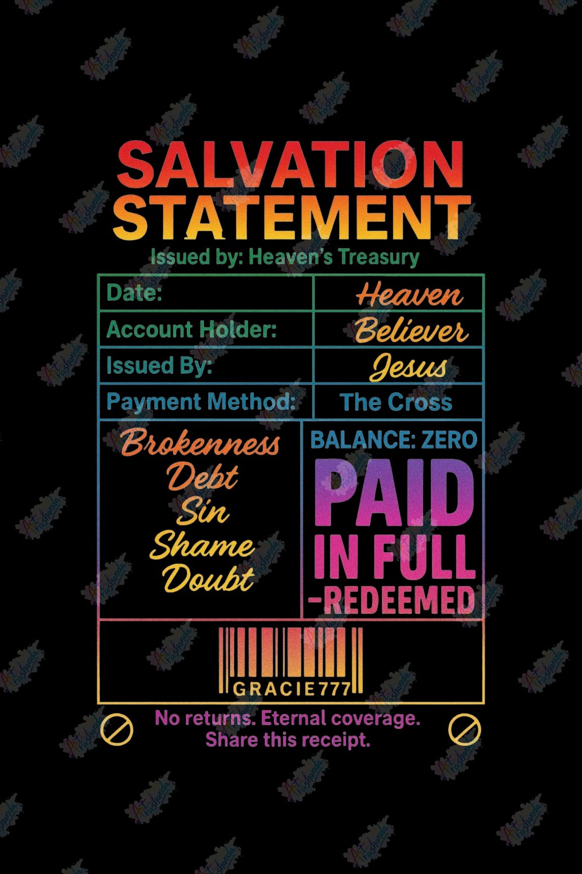 Salvation Statement – Paid in Full Redeemed PNG - Etsy