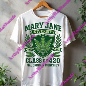 Mary Jane University | Hoofdvak Munchies, png PNGEgg | Klasse van 420-sublimatie | Weed College Humor Afstuderen Digitale download