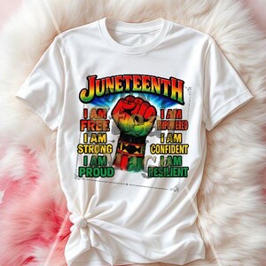 Juneteenth Power Fist • Zes affirmaties • Exclusief kunst van RaShanda