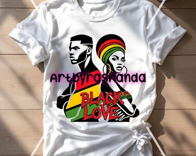 Featured listing image: African American Couple Silhouette PNG Strong Black Love Design