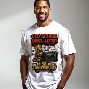 Chemise Old School Hip Hop 50e anniversaire vintage 1973 2023 Rap Music Graphic Tee