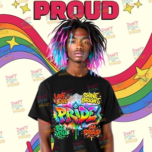 Pride Graffiti PNG en téléchargement numérique • Sublimation arc-en-ciel LGBTQ • Love Is Love Be You Art de la chemise • Citation de fierté audacieuse de peinture goutte à goutte 2025