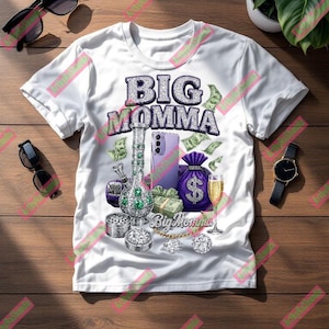 Big Momma PNG Download digitale 420 Money Queen Design Glam Weed Art per sublimazione