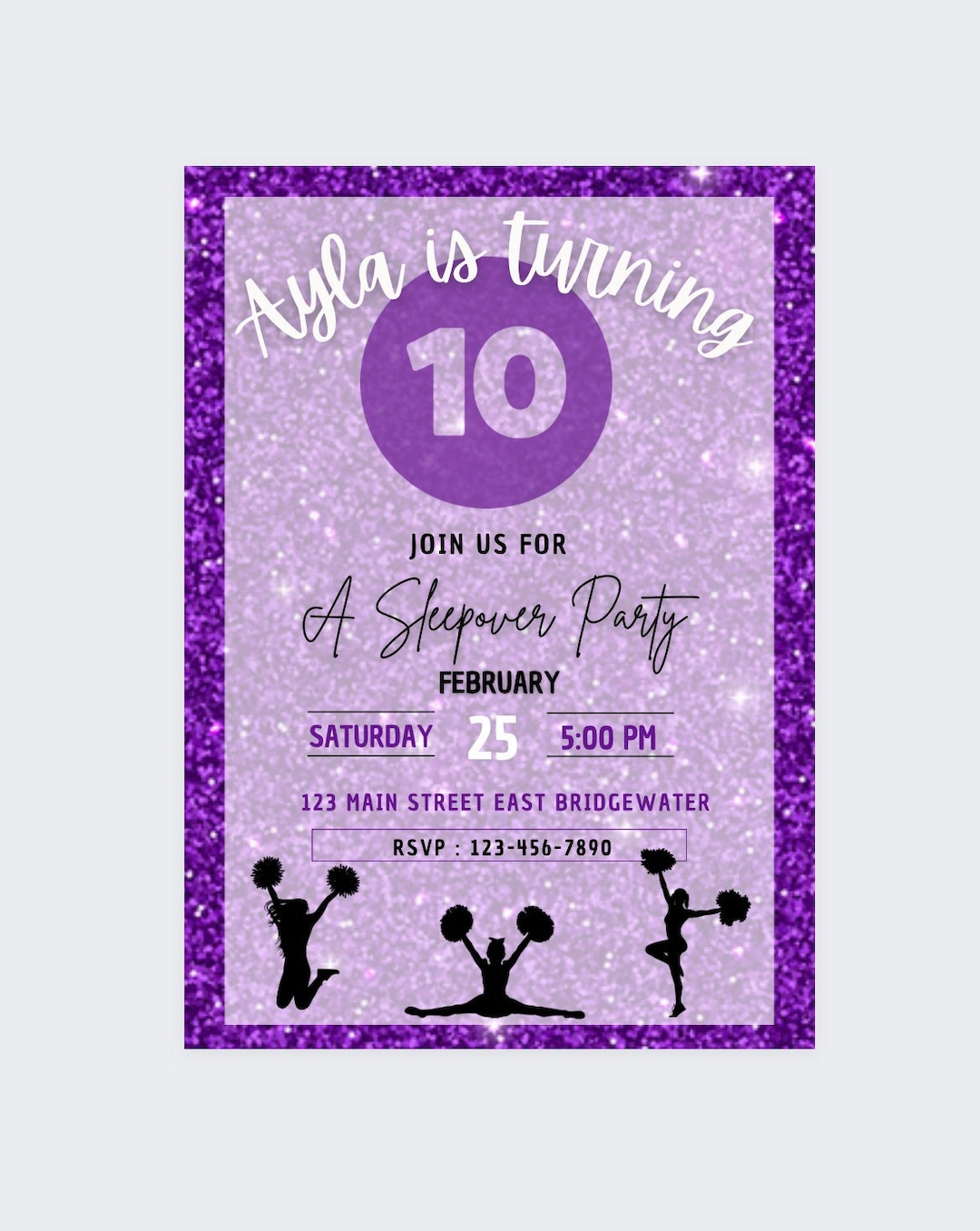Cheerleading Invitation Cheer Birthday Invite, Cheerleading, Cheer