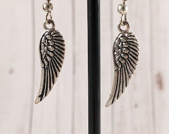 Angel Wing Drop Earrings | Silver Angel Wings | Minimalist Jewelry | Jewelry for Her