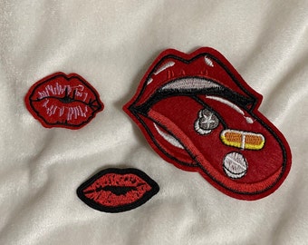 Colección de parches Kisses / Conjunto Edgy Dark Coquette