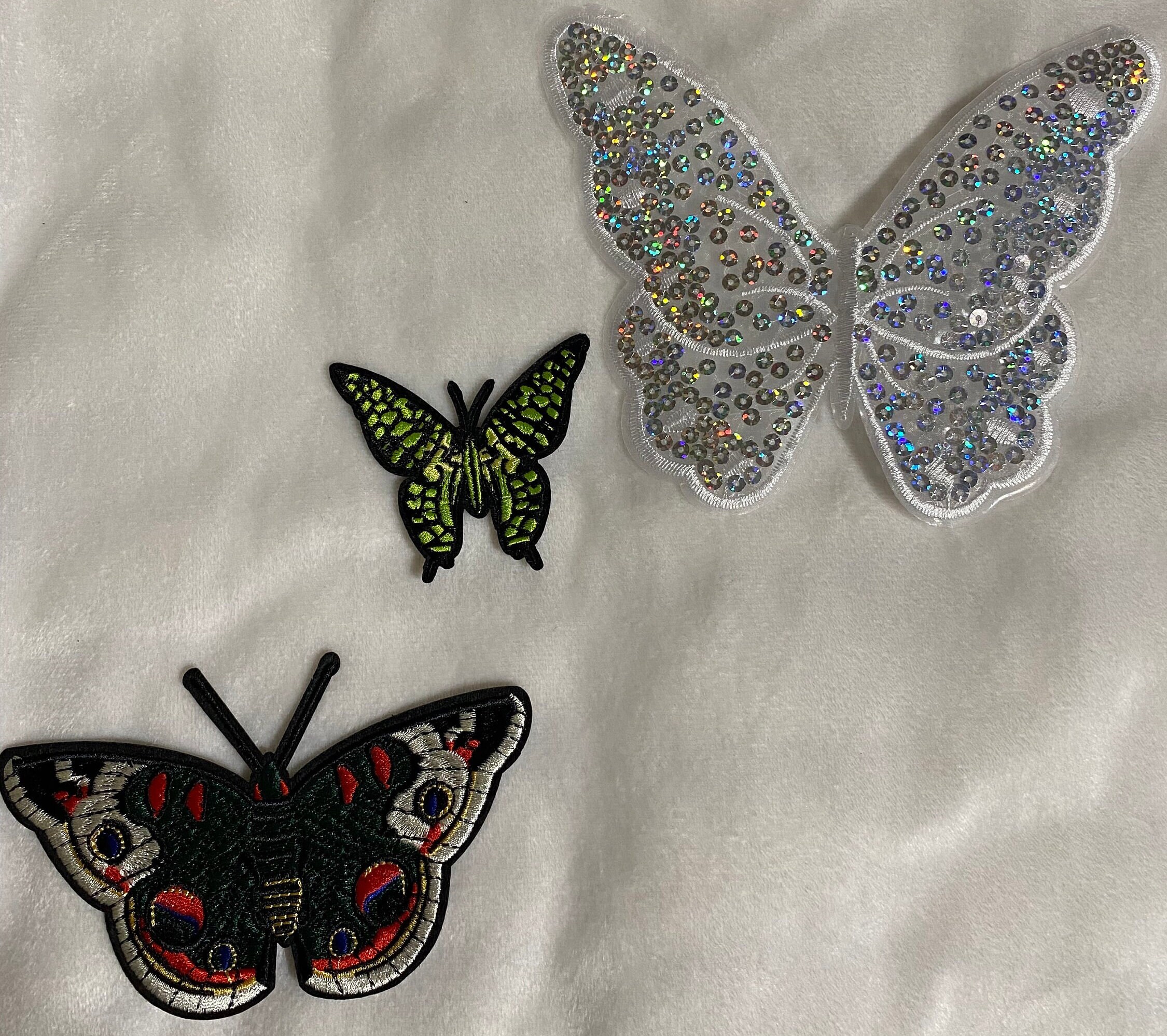 Mililanyo 10Pcs Blue Butterfly Iron-On Patches - Embroidery Applique For Jeans, Jackets, Bags DIY