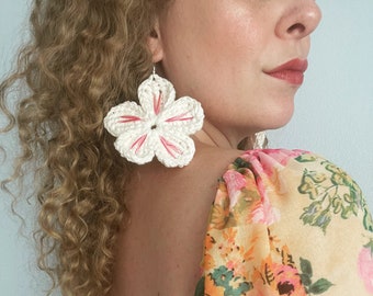 Sakura Flower Earring & Appliqué Tunisian Crochet Pattern