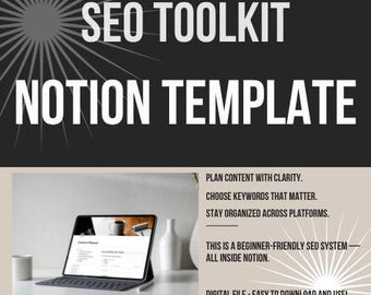 SEO Toolkit for Notion • Content Planner & Keyword Strategy (Digital Download)
