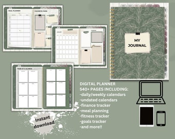 Undated Digital Planner: Daily Calendar (Goodnotes, Notability)