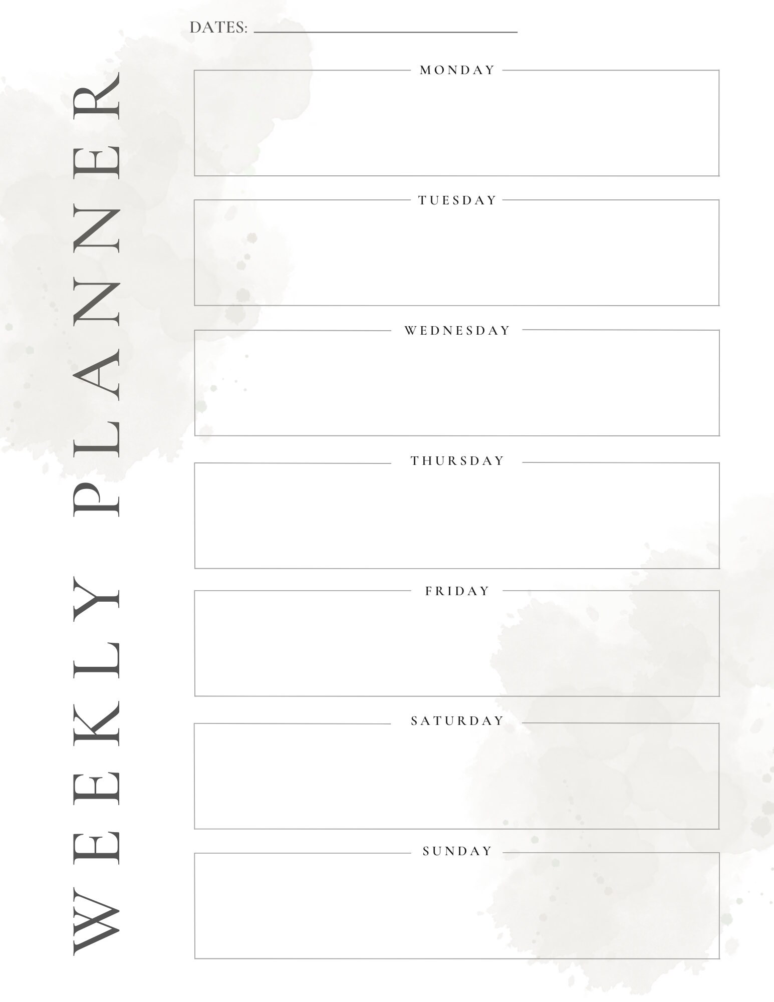 Printable daily calendar daily calendar daily planner weekly planner