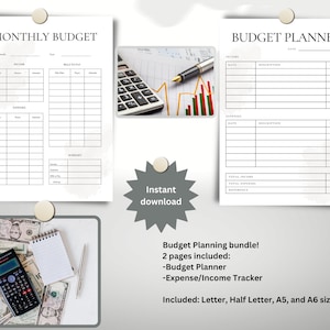 Printable Budget, Printable Budget Planner, Income and Expense Tracker, Monthly Bill Tracker, Printable Monthly Bill Tracker