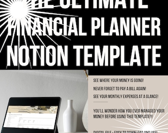 Notion Financial Planner Template: Finance Tracker (Digital Download)