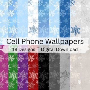 Phone Wallpaper Background, Simple Snowflakes, Neutral and Monochromatic