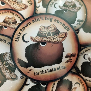 Cowboy Cat Sticker, Western Gothic Sticker, Western Cowboy Cute Cat, This Town Ain&#39;t Big Enough For The Both of Us, Goth Cowboy Sticker