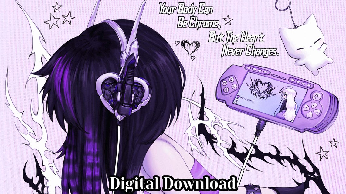 Original Illustration Desktop Wallpaper “cyberpunk Emo (light ...