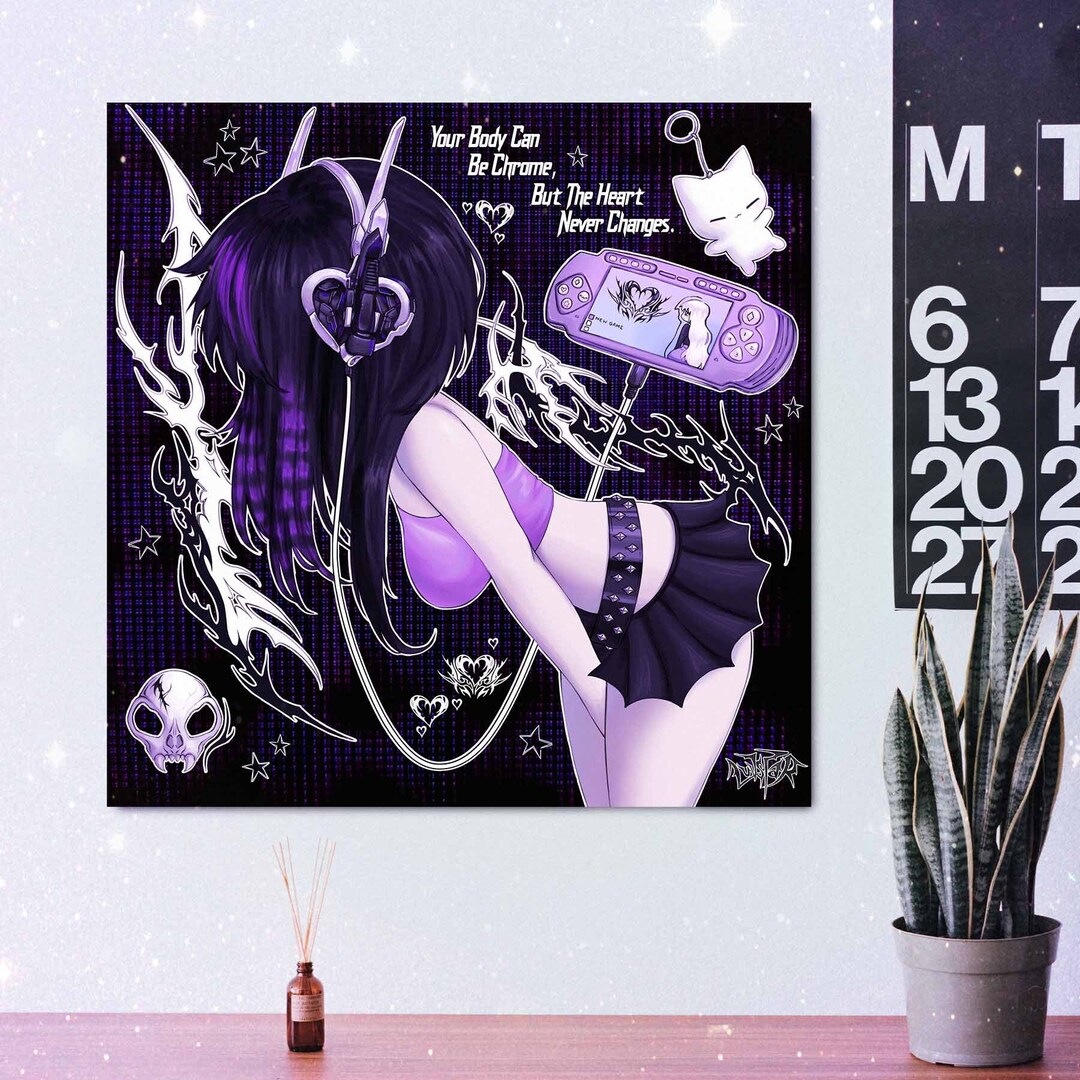 Cyberpunk Girl Art Print: Pastel Goth Anime Poster - Etsy Canada