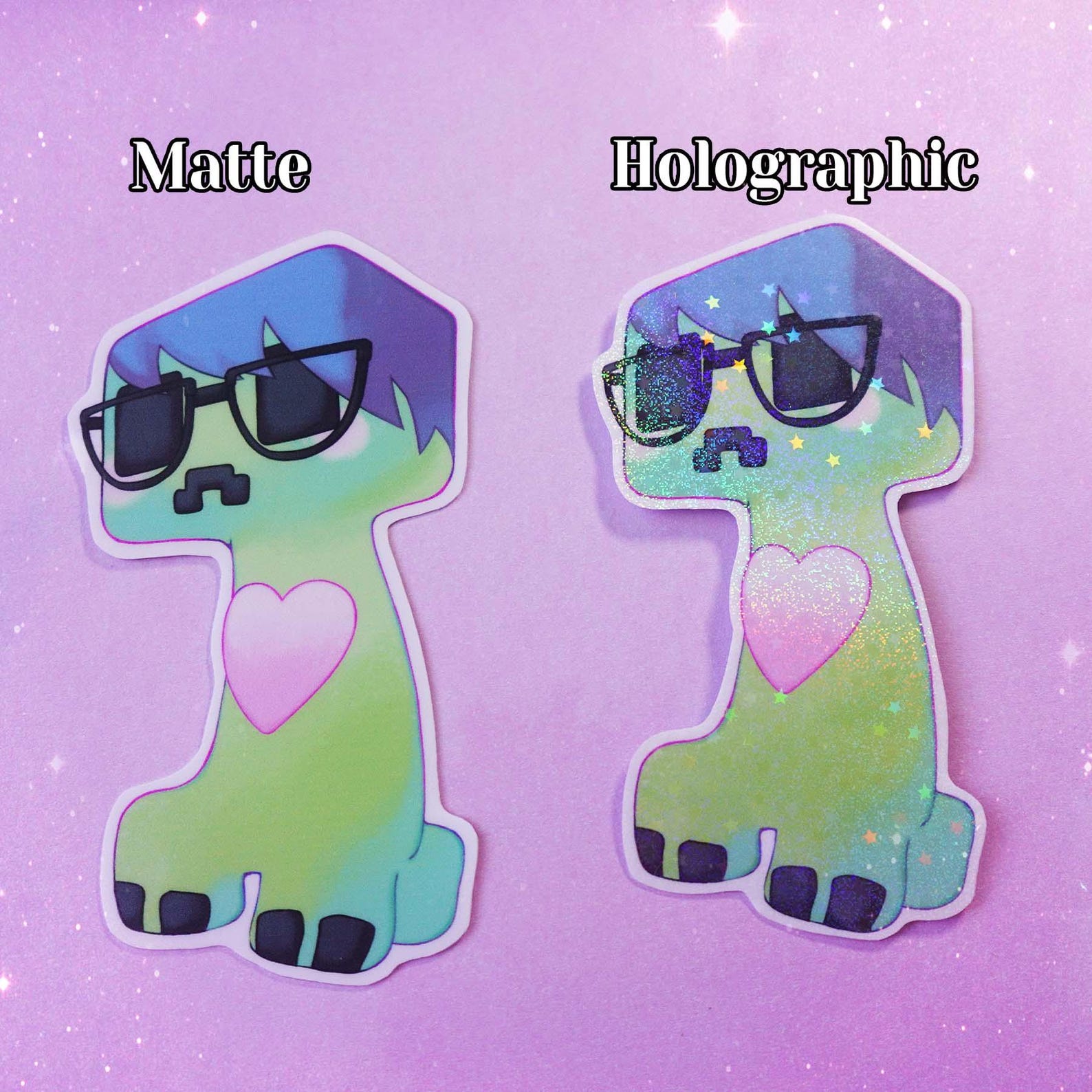 Nerdy Creeper Sticker, Kawaii Minecraft Sticker, Cute Creeper Sticker ...