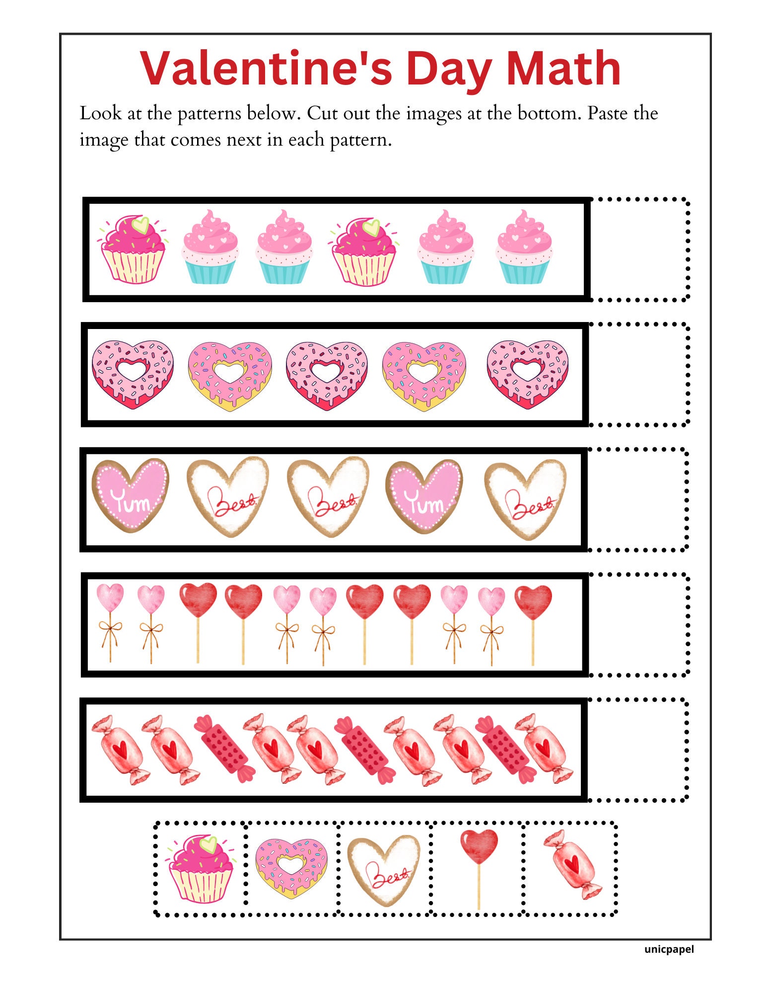 Valentine's Day Math Worksheet, Counting, Kids Coloring, Sorting ...
