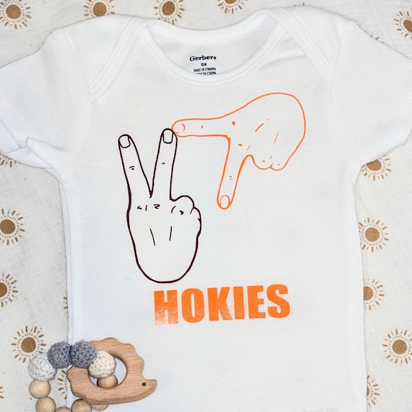 Virginia Tech | VT Hands | Hokie Baby Onesie