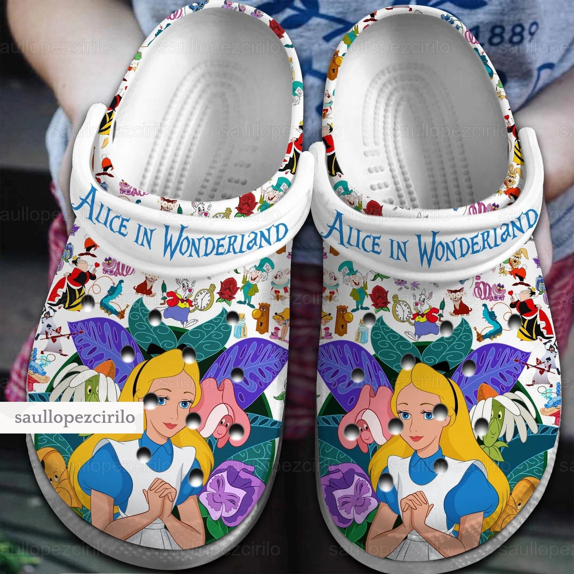 Blue Cheshire Cat Alice In Wonderland Crocs Clog Shoes For Mens Womens -  T-shirts Low Price
