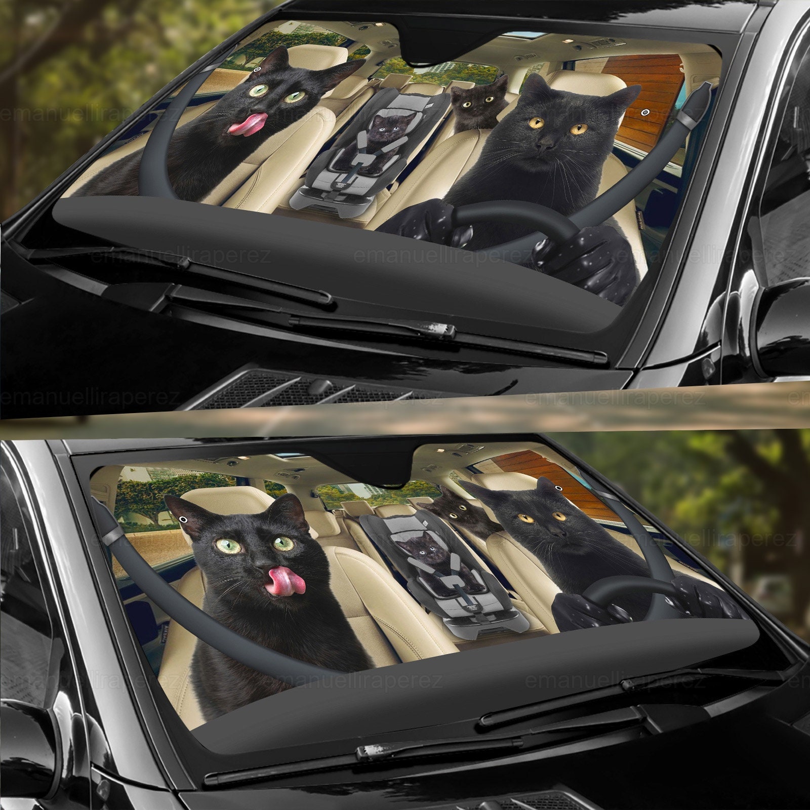 Discover Black Cat Car Sunshade, Black Cat Gift, Black Cat Car Decoration, Cat Seat Cover, Auto Sun Shade, Black Cat Car Windshield, Sun Visor Car