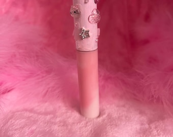 Strawberry Milkshake Lip Gloss: Hand-Painted Cap, Natural Oils (10 ml)