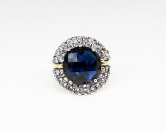 Sterling Silver and Simulated Gemstone with Cubic Zirconias Solitaire Julieth Ring