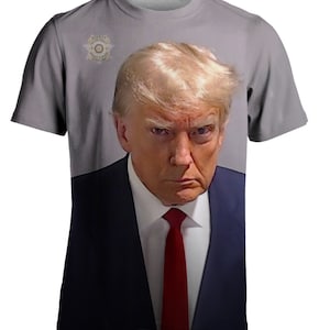 Trump Mugshot All Over Print T Shirt USA Donald Trump Official Mug Shot Tee