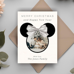 EDITABLE Disney Holiday Xmas Card, Very Merry Mickey Christmas Card, Magical Christmas Card, Editable Template, Instant Download