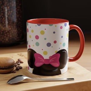 Taza de café de Minnie Mouse de Disney, regalo para amantes de Disney, taza de té de cerámica de Minnie, regalo de cumpleaños para ella, taza decorativa para cocina imagen 1