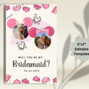 MODIFICABILE Vuoi essere la mia damigella d'onore Disney Card / Proposta di matrimonio damigella d'onore Disney, Proposta di matrimonio damigella d'onore, Regalo per damigella d'onore, Proposta di matrimonio damigella d'onore