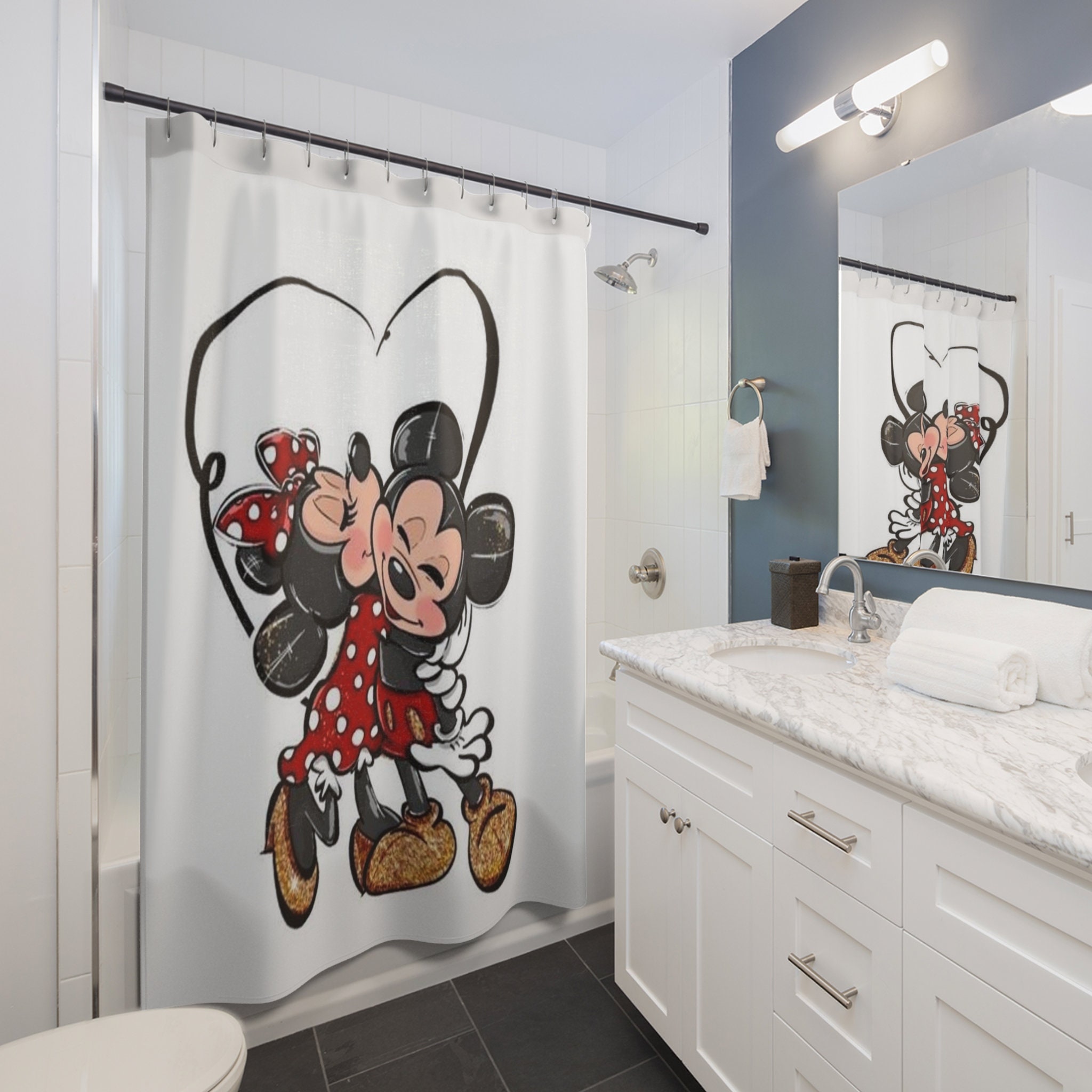Mickey & Minnie Shower Curtain, Disney Magic, Disney Decor, Disney ...