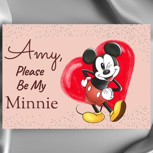 Carte MODIFIABLE Disney Saint-Valentin, Mickey Disney Saint-Valentin, carte chérie, modèle modifiable, amoureux de Disney, téléchargement immédiat
