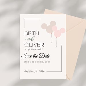 EDITIERBARE Mickey Save the Date Einladung, minimalistische Mickey Hochzeitspostkarte, Disney Save The Date, Disney Hochzeitskarte, INSTANT DOWNLOAD