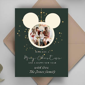 EDITABLE Disney Xmas Card, Very Merry Mickey Christmas Card, Magical Christmas Card, Mickey Holiday, Editable Template, Instant Download