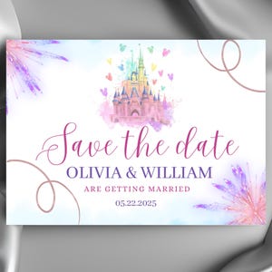EDITIERBARE Micky Save the Date Einladung, magische Micky Hochzeitspostkarte, Disney Save The Date, Disney Hochzeitskarte, INSTANT DOWNLOAD