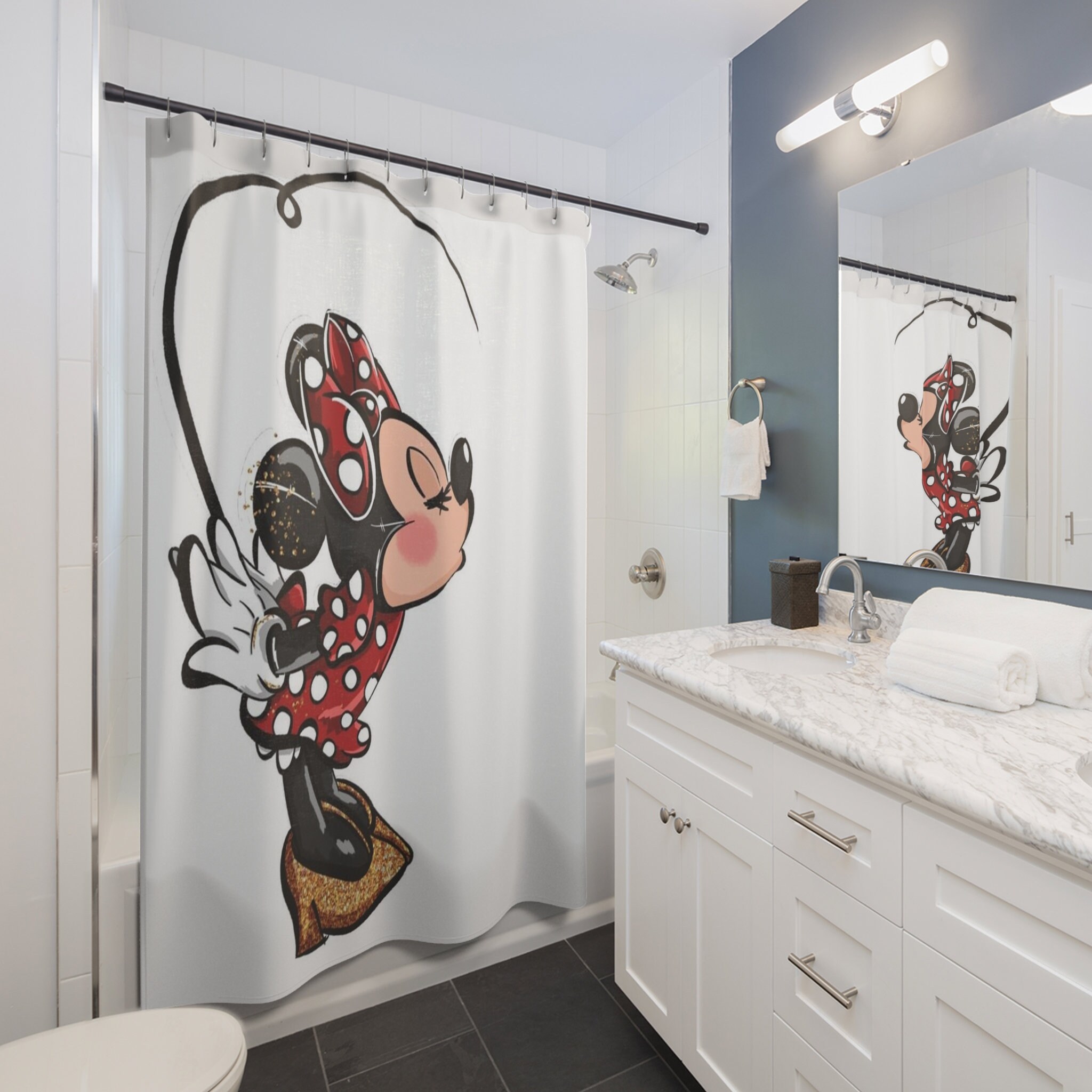 Minnie Mouse Disney Magic Shower Curtain, Magic Kingdom Shower, Disney