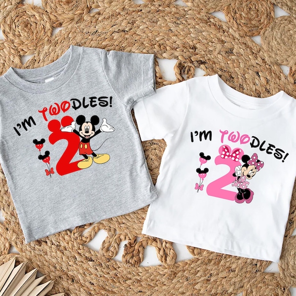 Mickey Birthday 2nd Shirts, Minnie Mouse Twodles Birthday Shirt, Mickey Mouse Birthday Shirt, 2nd Birthday Boy Shirt, Birthday Girl Shirt