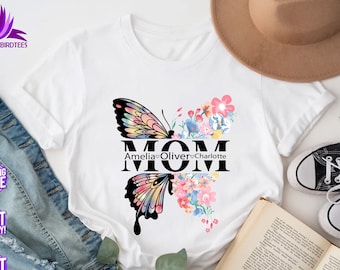 Mom Shirt, Personalized Mama Shirt, Custom Mom Shirt, Kids Names Mom Shirt, Shirt For Mom, Mom Shirt with Kids Names, Mother's Day Shirt