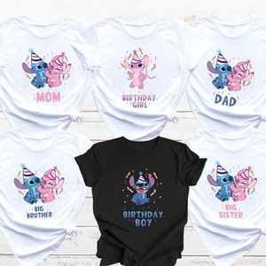 Stitch Birthday Girl Birthday Boy Shirts, Stitch Family Birthday Shirts, Custom Stitch Birthday Shirts, Pink Stitch Birthday Shirt