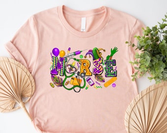 Mardi Gras Nurse Shirt, Carnaval Nurse Mardi Gras Shirt, Louisiana Festival Mardi Gras Sweatshirts, Fat Tuesday Nurse, Mardi Gras Nurse Gift