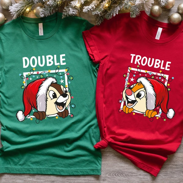Chip and Dale Christmas Shirt, Christmas Trip Shirt, Double Trouble Shirt, Family Christmas Shirt, Christmas Couple Shirts