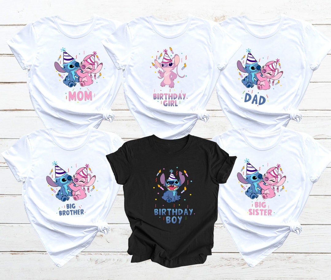 Camisetas de cumpleanos de Stitch para ninas y ninos camisetas de cumpleanos de la familia Stitch camisetas de cumpleanos personalizadas de Stitch