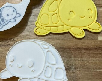 Turtle Cookie Cutter with Optional Stamp - Dough, Icing, Fondant, Play-Doh - 67C8