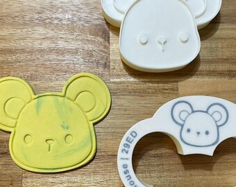 Mouse Cookie Cutter with Optional Stamp - Dough, Icing, Fondant, Play-Doh - 29ED