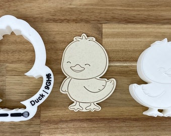 Duck Cookie Cutter with Optional Stamp - Dough, Icing, Fondant, Play-Doh - 9GH6