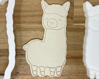 Llama Cookie Cutter with Optional Stamp - Dough, Icing, Fondant, Play-Doh - 62D6